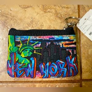 NWT New York Coin Purse with Keychain